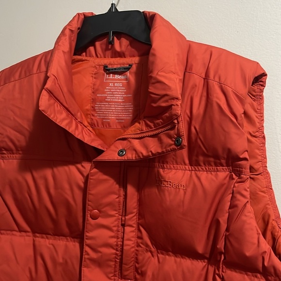 Men’s L.L Bean Orange Puffer Vest XL Reg LIKE NEW - Picture 4 of 10